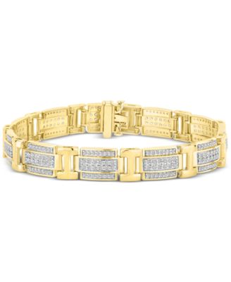 Macy's - Men's Diamond Link Bracelet (3 ct. t.w.) in 10k Gold