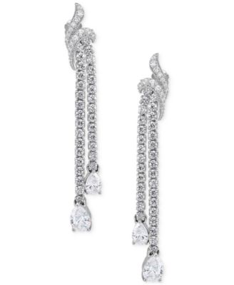 Arabella - Cubic Zirconia Dangle Drop Earrings in Sterling Silver