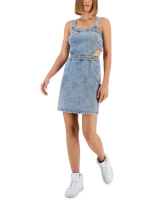 Tinseltown - Juniors' Denim Side-Cutout Dress