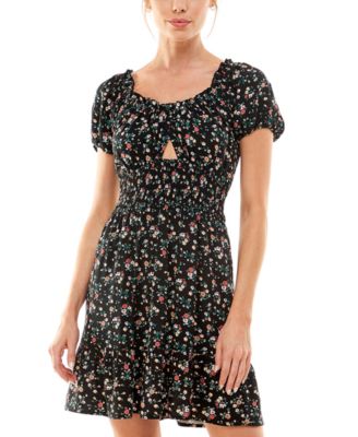 As U Wish - Juniors' Cutout Tie-Back Dress