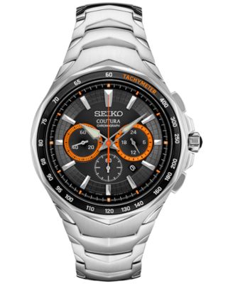 Seiko - Men's Chronograph Coutura Stainless Steel Bracelet Watch 46mm