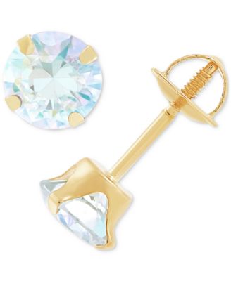 Macy's - Iridescent Cubic Zirconia Screwback Stud Earrings in 14k Gold