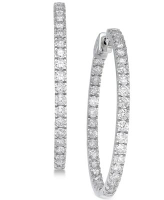 Macy's - Diamond In and Out Earrings (5 ct. t.w.) in 14k White Gold