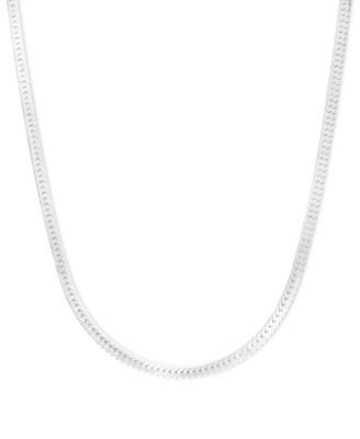 Macy's - 14k White Gold Necklace, 18" Flat Herringbone Chain