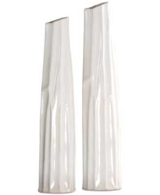 Uttermost - Kenley Crackled White Vases, Set of 2