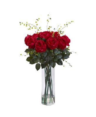 Nearly Natural - Giant Fancy Rose and Willow Arrangement