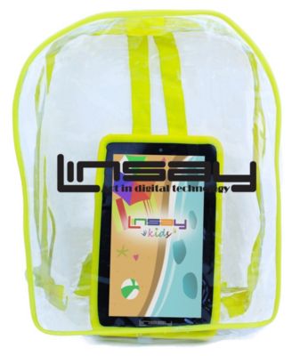 LINSAY - 7" New Tablet Kids Funny with Defender Case and Bag Pack Dual Camera Android 10