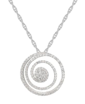 Macy's - 1/2 ct. t.w. Round Shape Diamond Pendant in Sterling Silver