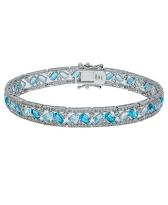 Macy's - Blue and White Topaz Tennis Bracelet in Sterling Silver