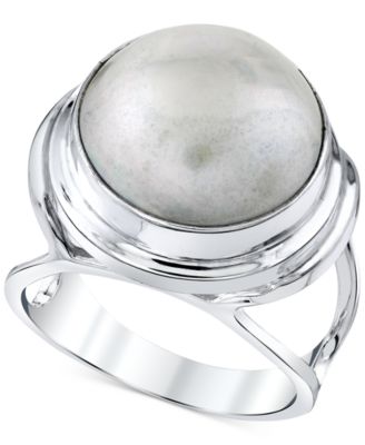 Macy's - Cultured Mabe Freshwater Pearl (12mm) Statement Ring in Sterling Silver