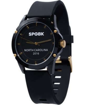 SPGBK Watches - Unisex Cumberland Black Silicone Strap Watch 44mm
