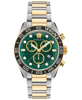 Versace - Men's Swiss Chronograph Greca Dome Two Tone Bracelet Watch 43mm