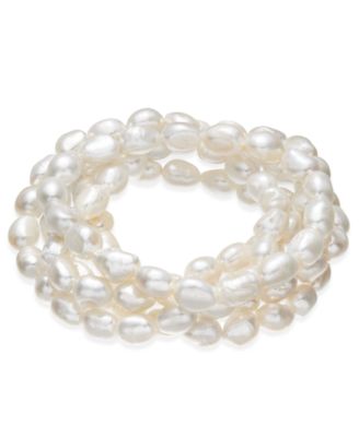 Macy's - Cultured Freshwater Baroque Pearl (7mm) 5-Pc. Stretch Bracelet Set