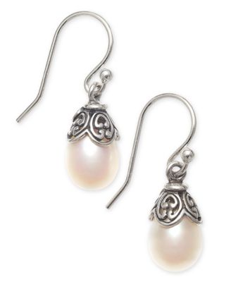 Macy's - Cultured Freshwater Pearl (8mm) Drop Earrings in Sterling Silver