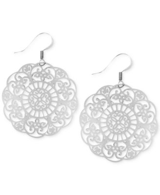 Essentials - Filigree Disc Drop Earrings
