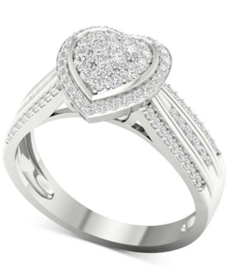 Macy's - Diamond Heart Ring (1/2 ct. t.w.) in Sterling Silver
