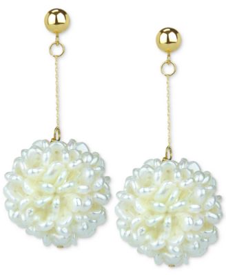 Macy's - Cultured Freshwater Pearl (2-3mm) Cluster Drop Earrings in 14k Gold