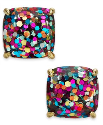 kate spade new york - Glitter Crystal Mini Square Stud Earrings