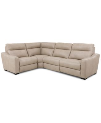 Best Master Furniture - Gabrine 4-Pc. Leather Sectional with 2 Power Headrests