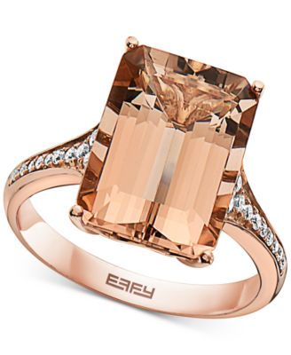 EFFY Collection - Morganite (7-1/3 ct. t.w.) & Diamond (1/8 ct. t.w.) Ring in 14k Rose Gold