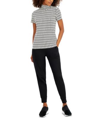 Anne Klein - Chain-Print Mock-Neck Top