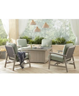 Furniture - Lakehouse Outdoor 5-Pc. Chat Set (1 Fire Pit & 4 Rocker Chairs)