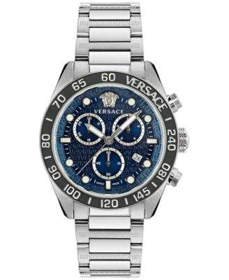 Versace - Men's Swiss Chronograph Greca Dome Stainless Steel Bracelet Watch 43mm