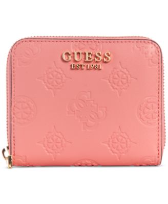 GUESS - Laurel Small Debossed Peony Zip-Around Wallet