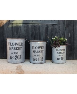 3R Studio - Flower Market 3-Pc. Round Bucket Set