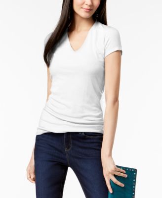 I.N.C. International Concepts - Ribbed Short-Sleeve V-Neck Top