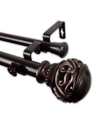 Rod Desyne - Isabella Double Curtain Rod 1" OD 120-170 inch - Bronze