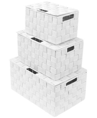 Sorbus - Stackable Woven 3-Pc. Storage Set