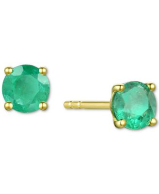 Macy's - Emerald Stud Earrings (3/4 ct. t.w.) in 14k Gold (Also in Ruby & Sapphire)