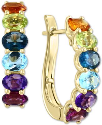 EFFY Collection - Multi-Gemstone (2-1/8 ct. t.w.) Hoop Earrings in 14k Gold