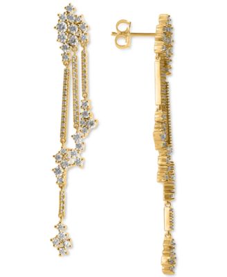 Macy's - Diamond Cluster Dangle Earrings (1-1/2 ct. t.w.) in 14k Gold