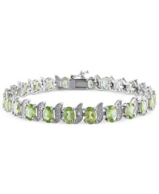 Macy's - Amethyst (9-5/8 ct. t.w.) & Diamond Accent S Link Bracelet in Sterling Silver. (Also in Peridot, Green Quartz, & Aquamarine)