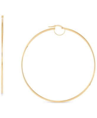Macy's - Polished Bridge Large Hoop Earrings in 10k Gold, 70mm