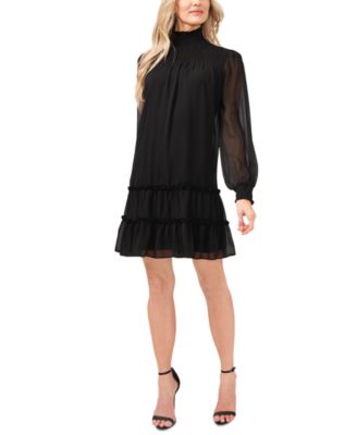 CeCe - Smocked Mock-Neck Dress