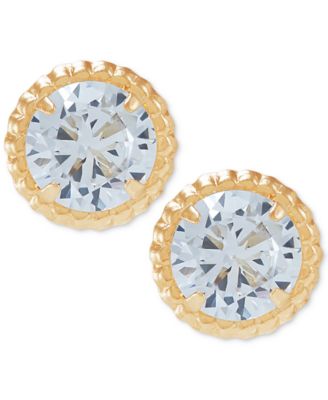Macy's - Cubic Zirconia Screw Back Stud Earrings in 14k Gold