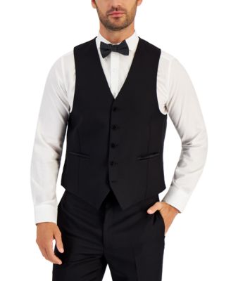 Lauren Ralph Lauren - Men's Classic-Fit UltraFlex Stretch Black Solid Tuxedo Vest