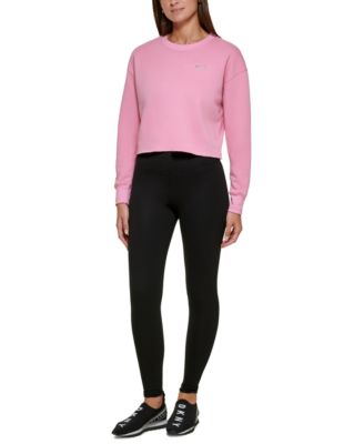 DKNY - Women's Metallic Logo Cropped Sweatshirt