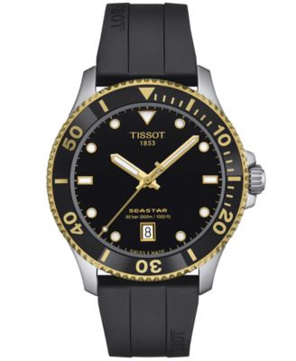 Tissot - Men's Swiss Seastar 1000 Black Rubber Strap Watch 40mm