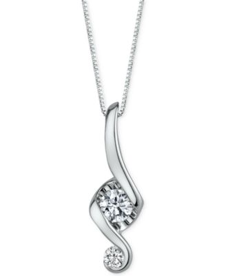 Macy's - Diamond Swirl Pendant (1/10 ct. t.w.) in 14k White Gold