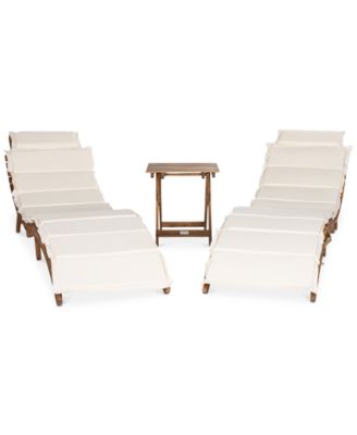 Safavieh - Irena Outdoor 3-Pc. Lounge Set (2 Lounges & 1 End Table), Quick Ship